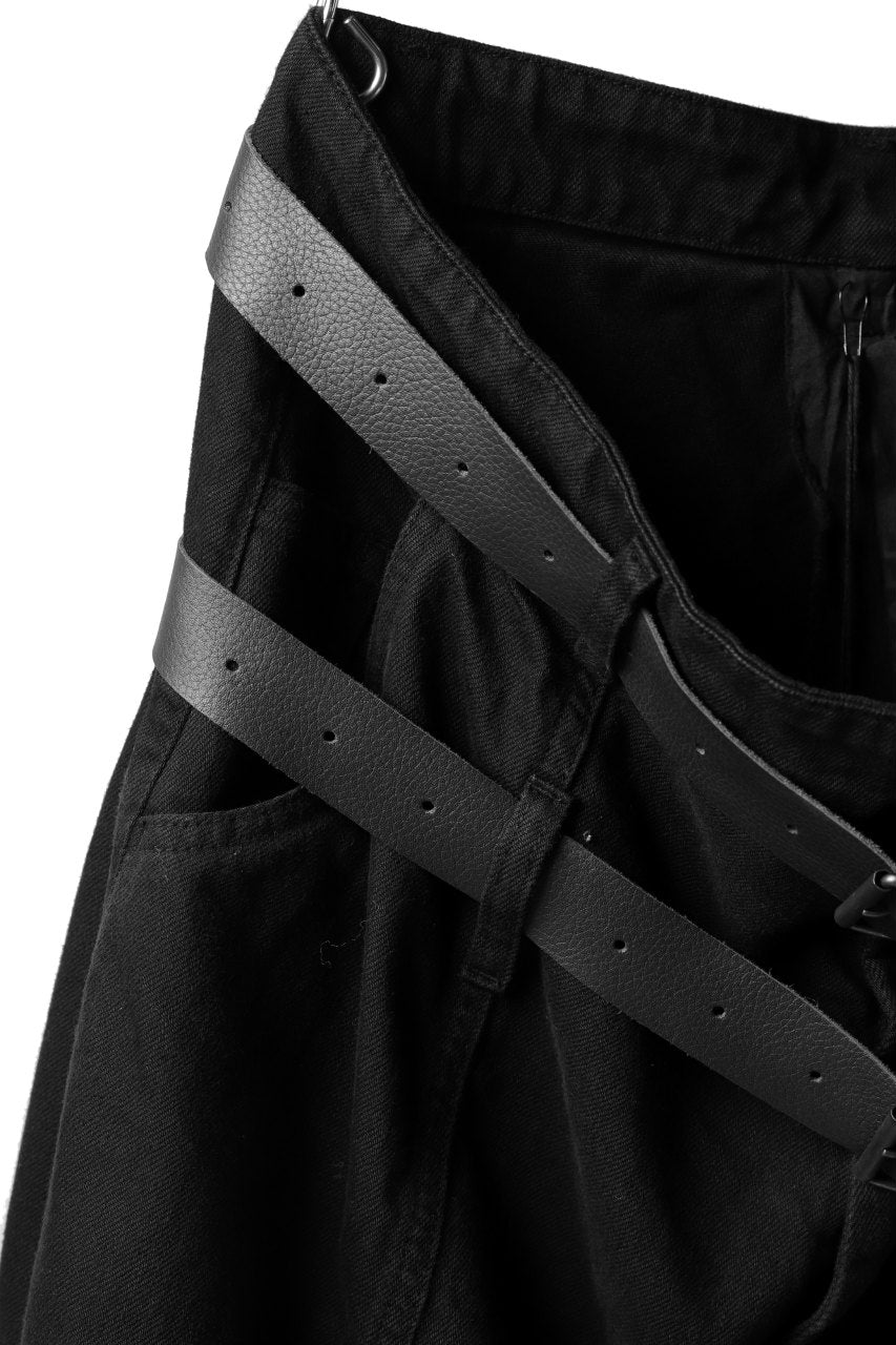 Pxxx OFF by PAL OFFNER EXTREME LOW TROUSERS with DOUBLE BELT (BLACK)