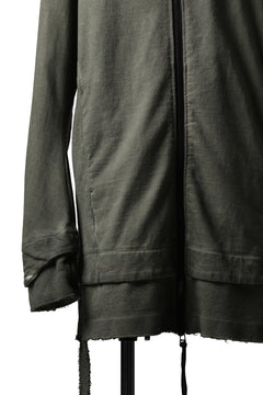 画像をギャラリービューアに読み込む, A.F ARTEFACT LAYERED LONG ZIP HOODIE JACKET / SWITCH FABRIC (COLD DYED KHAKI)