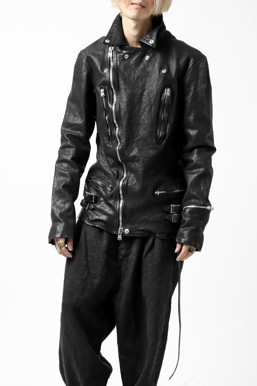 ISAMU KATAYAMA BACKLASH exclusive DOUBLE RIDERS JACKET / JP-CALF GARMENT WASHED (BLACK)