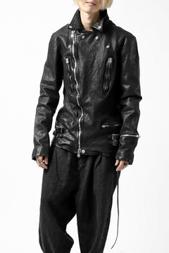 画像をギャラリービューアに読み込む, ISAMU KATAYAMA BACKLASH exclusive DOUBLE RIDERS JACKET / JP-CALF GARMENT WASHED (BLACK)