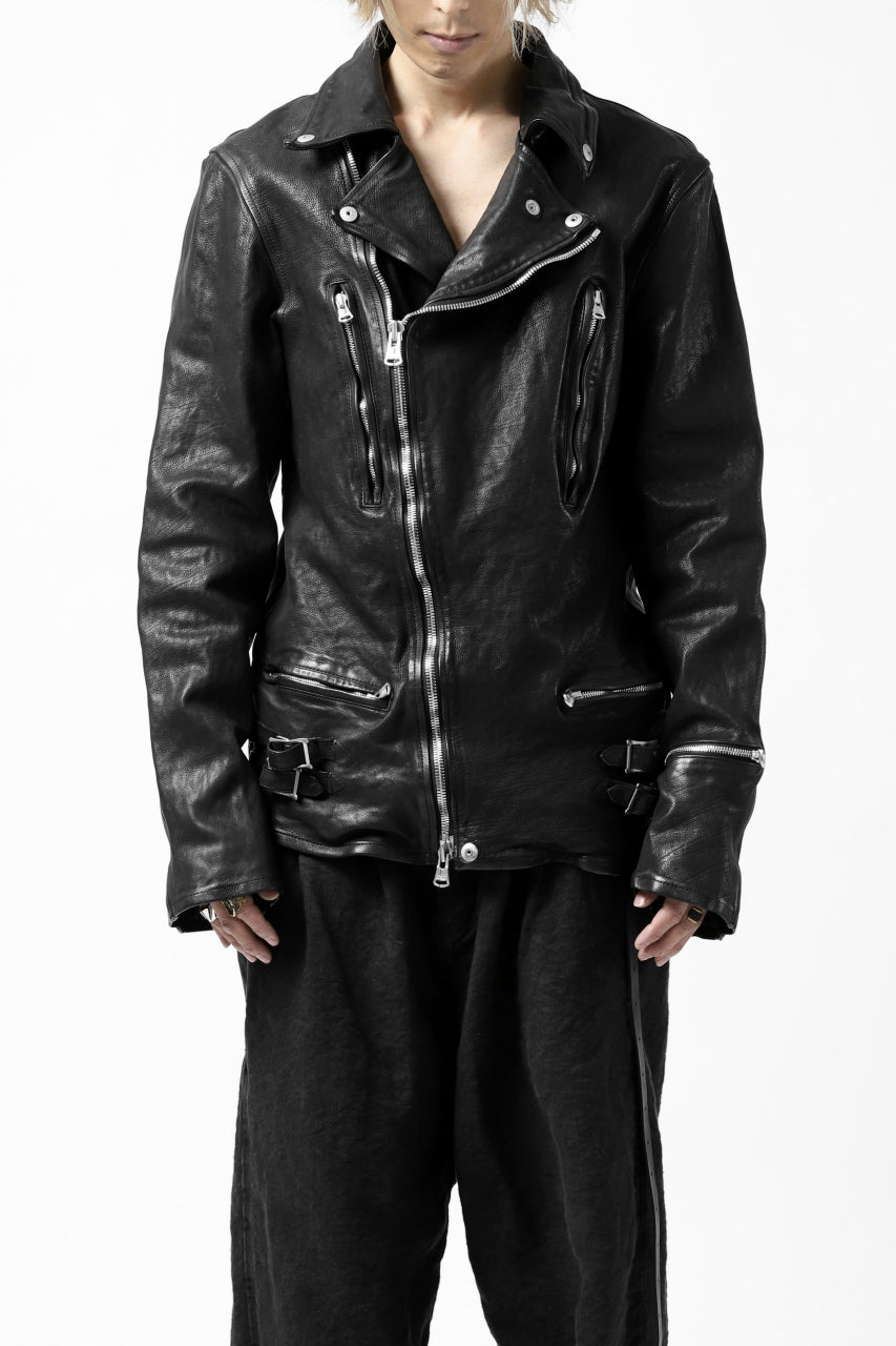 ISAMU KATAYAMA BACKLASH exclusive DOUBLE RIDERS JACKET / JP-CALF GARMENT WASHED (BLACK)