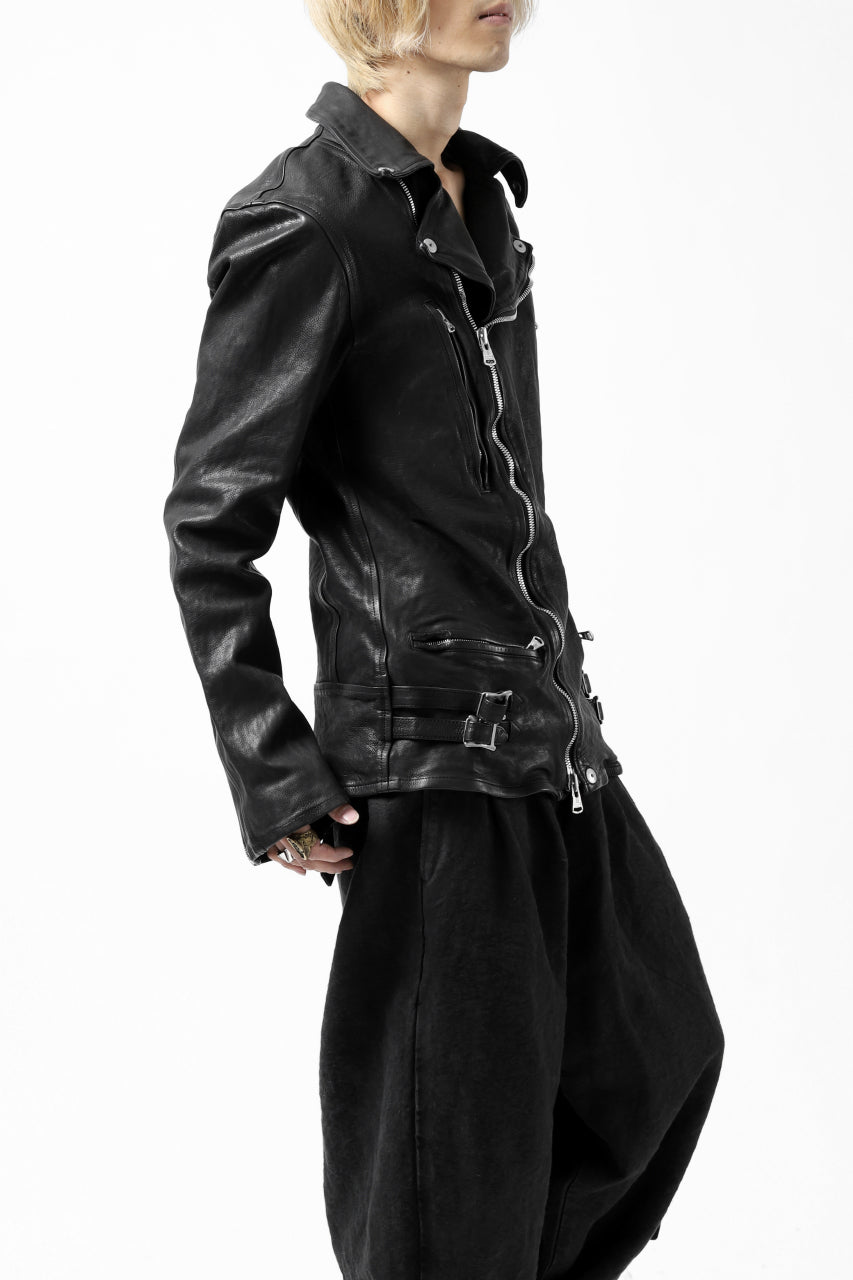 ISAMU KATAYAMA BACKLASH exclusive DOUBLE RIDERS JACKET / JP-CALF GARMENT WASHED (BLACK)