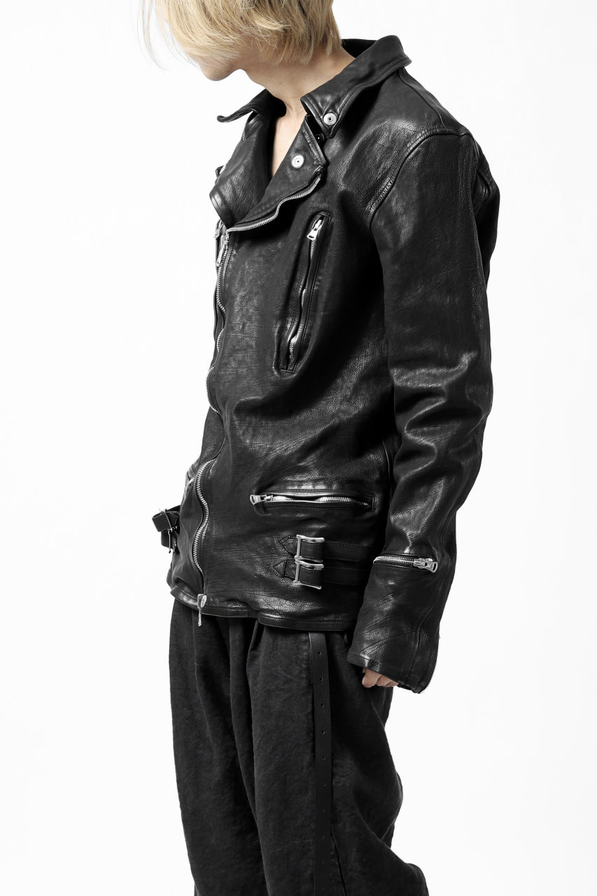 ISAMU KATAYAMA BACKLASH exclusive DOUBLE RIDERS JACKET / JP-CALF GARMENT WASHED (BLACK)