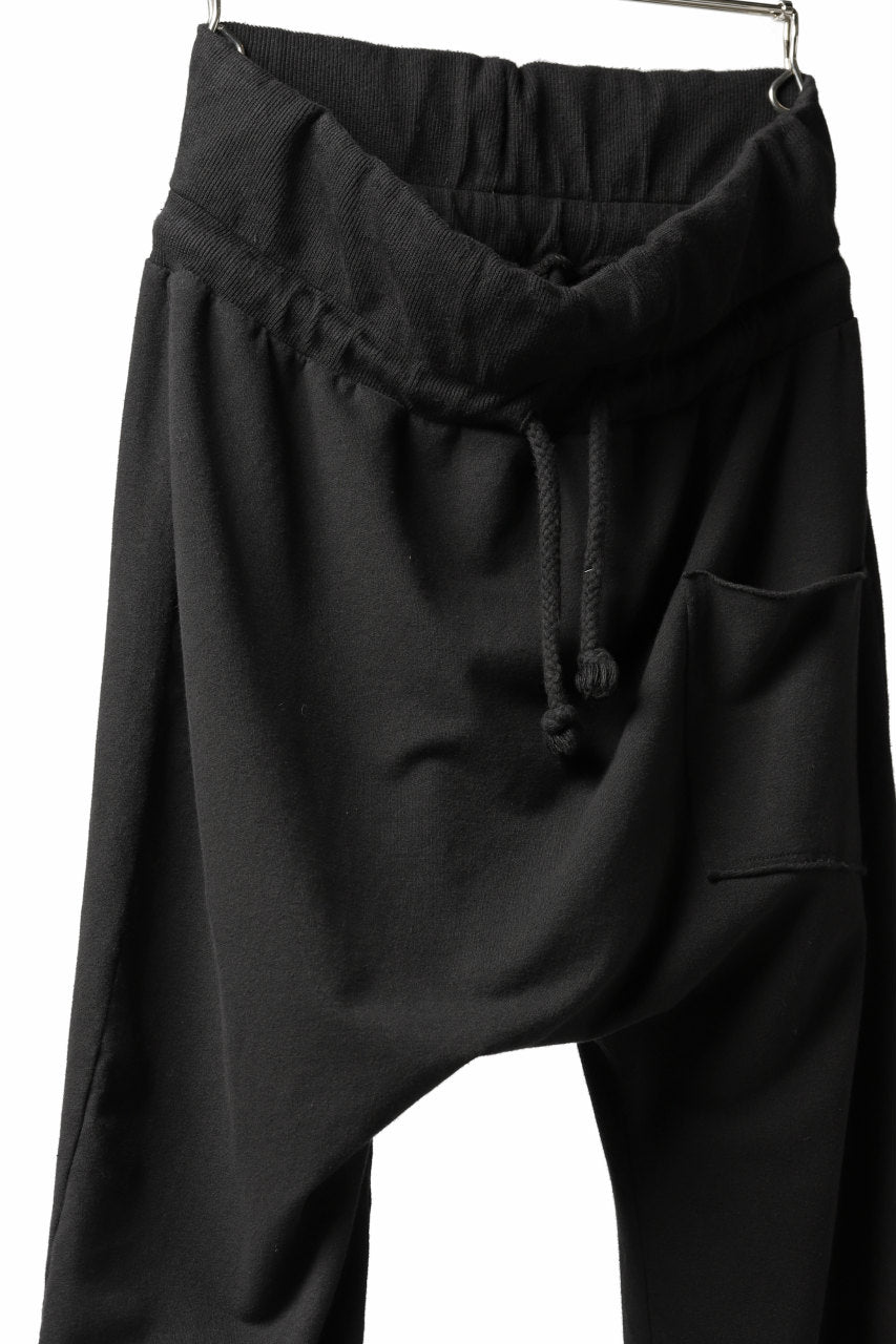 Pxxx OFF by PAL OFFNER EASY DRAPED PANTS / STRETCH COTTON SWEAT (BLACK)