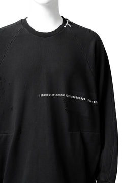 画像をギャラリービューアに読み込む, A.F ARTEFACT &quot;FRAYED&quot; DAMAGE LOOSEY SWEATER TOPS *EMBROIDERED(BLACK)