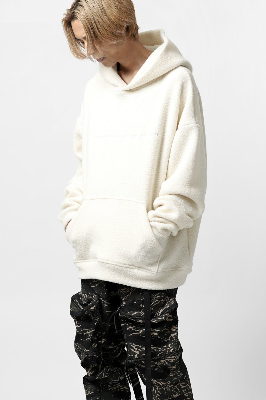 画像をギャラリービューアに読み込む, A.F ARTEFACT &quot;FLUFFY&quot; EMBROIDERED HOODIE / BomberFLEECE (IVORY)