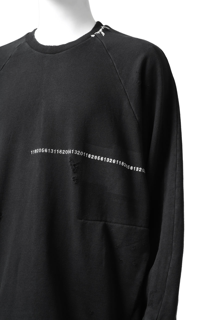 A.F ARTEFACT "FRAYED" DAMAGE LOOSEY SWEATER TOPS *EMBROIDERED(BLACK)