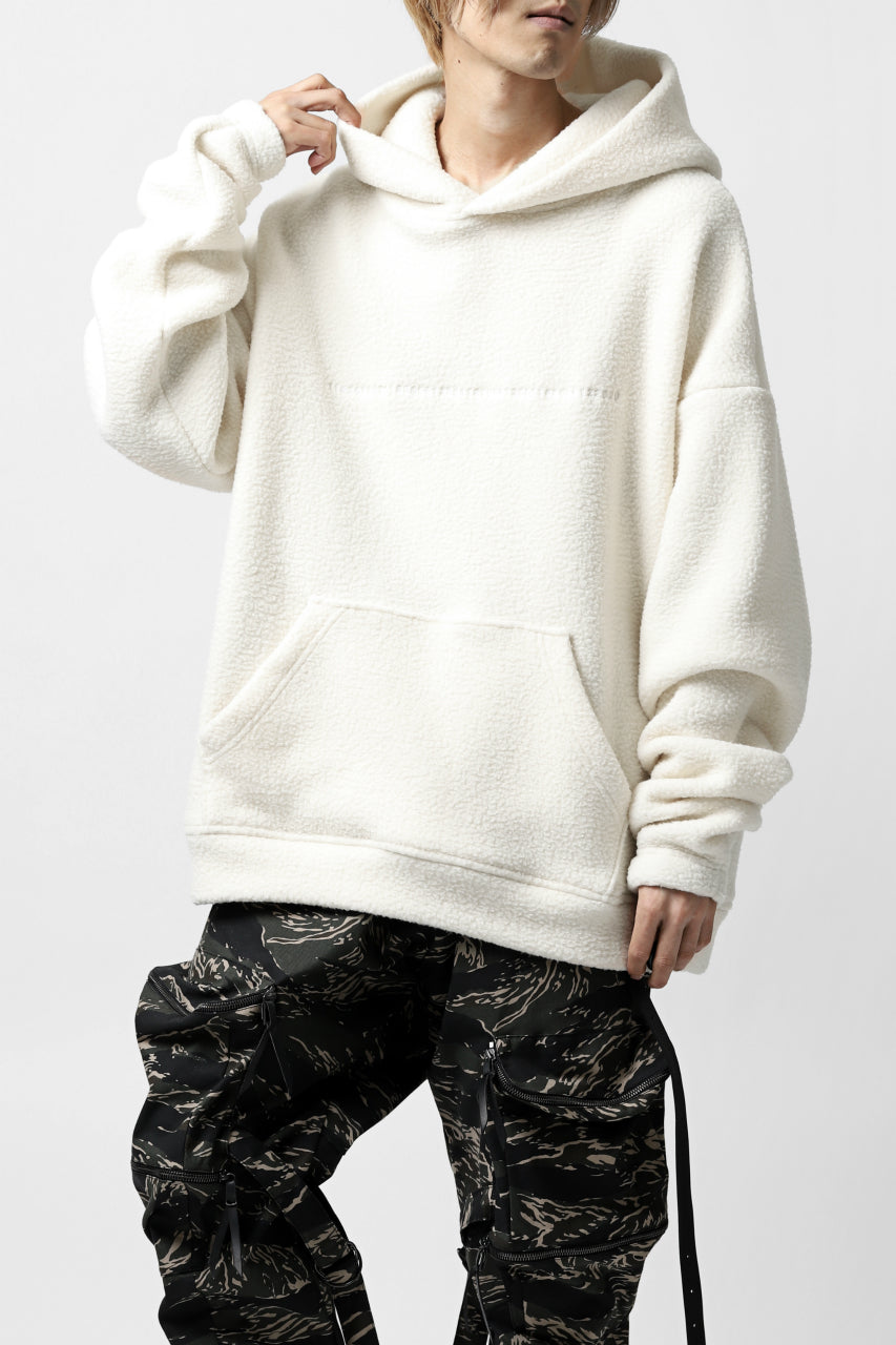 画像をギャラリービューアに読み込む, A.F ARTEFACT &quot;FLUFFY&quot; EMBROIDERED HOODIE / BomberFLEECE (IVORY)