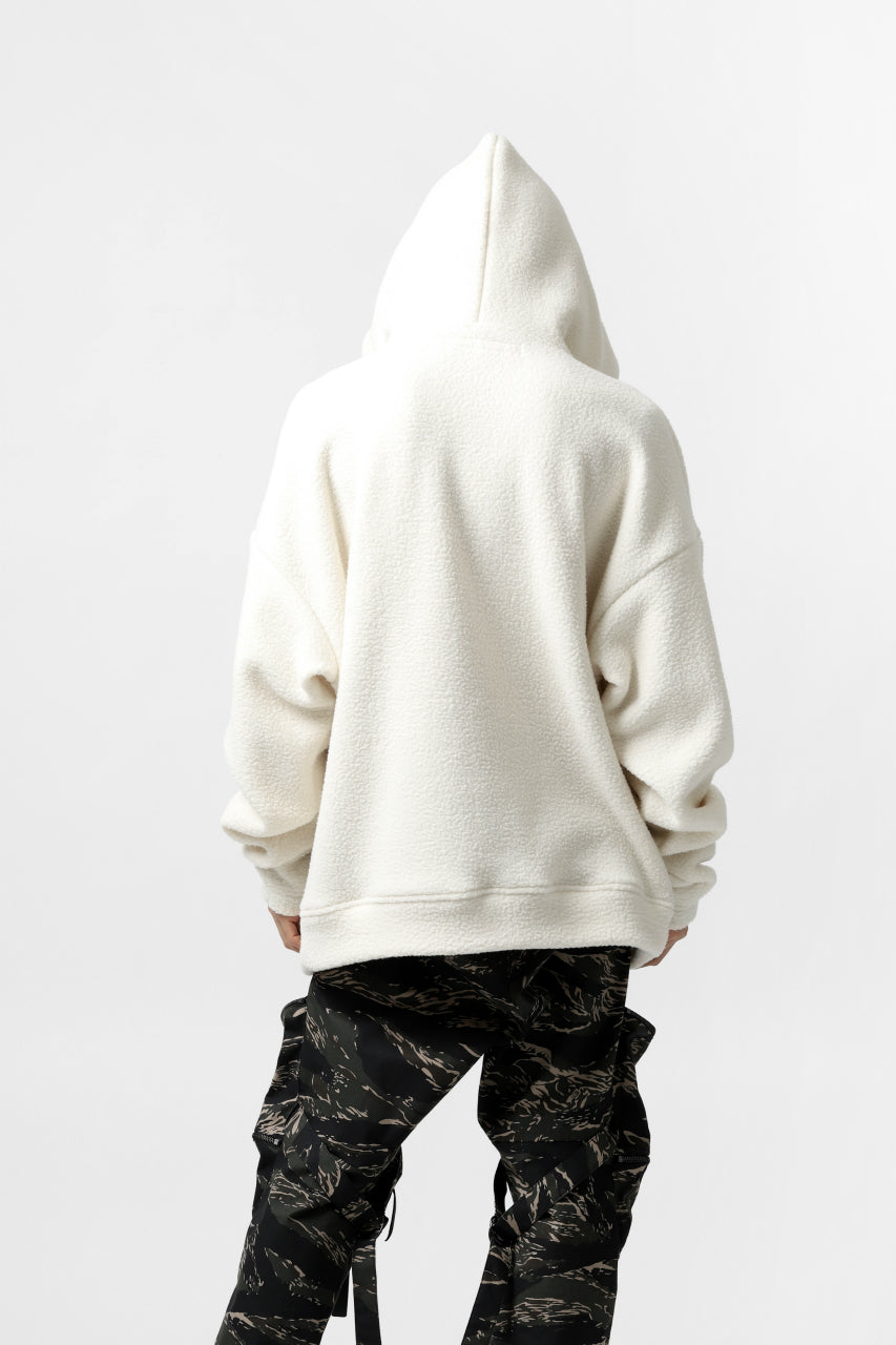 A.F ARTEFACT "FLUFFY" EMBROIDERED HOODIE / BomberFLEECE (IVORY)