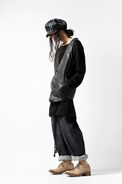 画像をギャラリービューアに読み込む, incarnation HORSE LEATHER 4-BUTTON VEST / OBJECT DYED (BLACK)