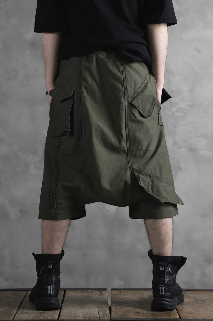 Load image into Gallery viewer, BACKLASH xx LOOM exclusive The Re-BUILD VINTAGE CUSTOM SARROUEL SHORTS (ARMY FIELD-A)