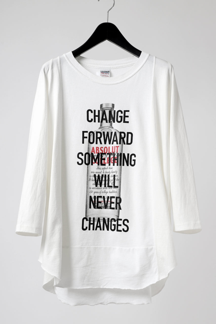 CHANGES VINTAGE REMAKE MULTI PANEL THREE-QUARTER SLEEVE TEE (WHITE #B)