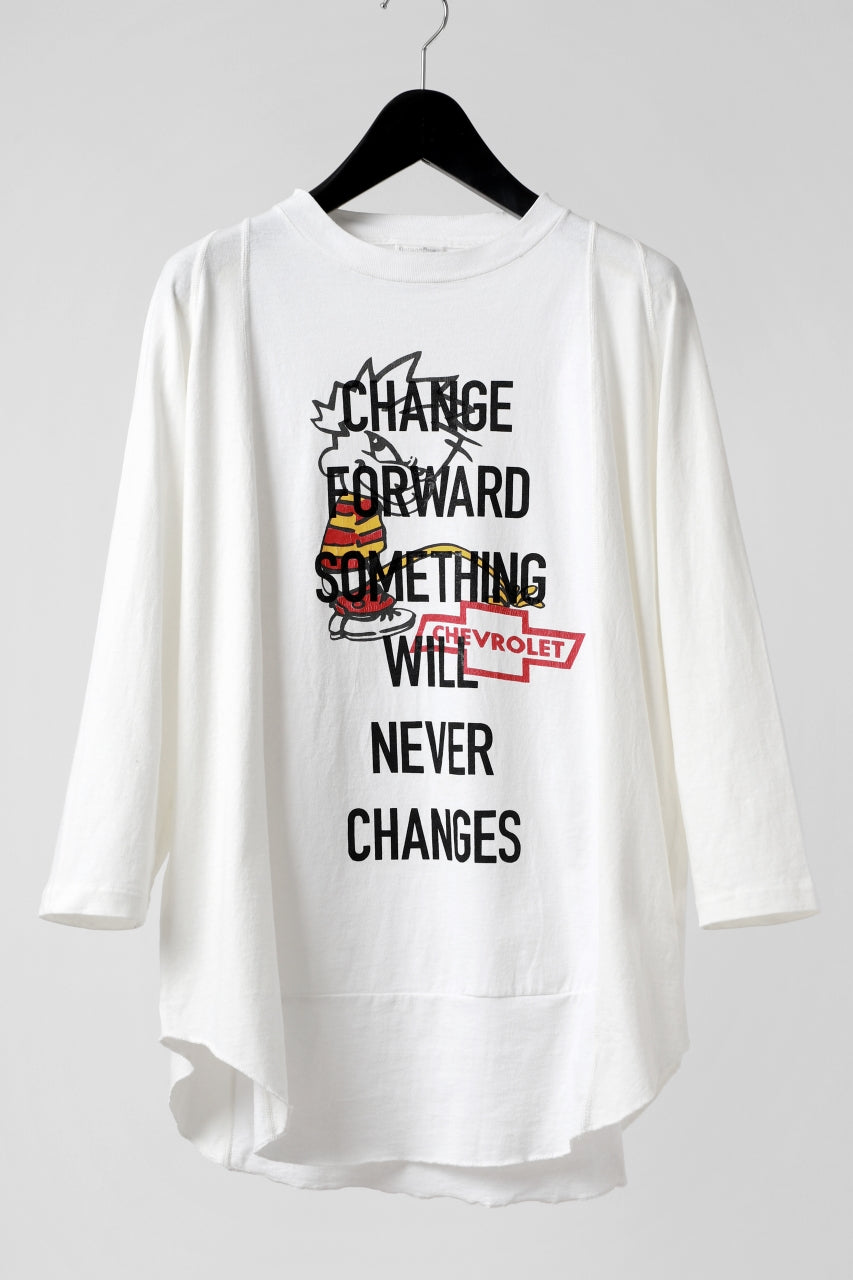 画像をギャラリービューアに読み込む, CHANGES VINTAGE REMAKE MULTI PANEL THREE-QUARTER SLEEVE TEE (WHITE #A)