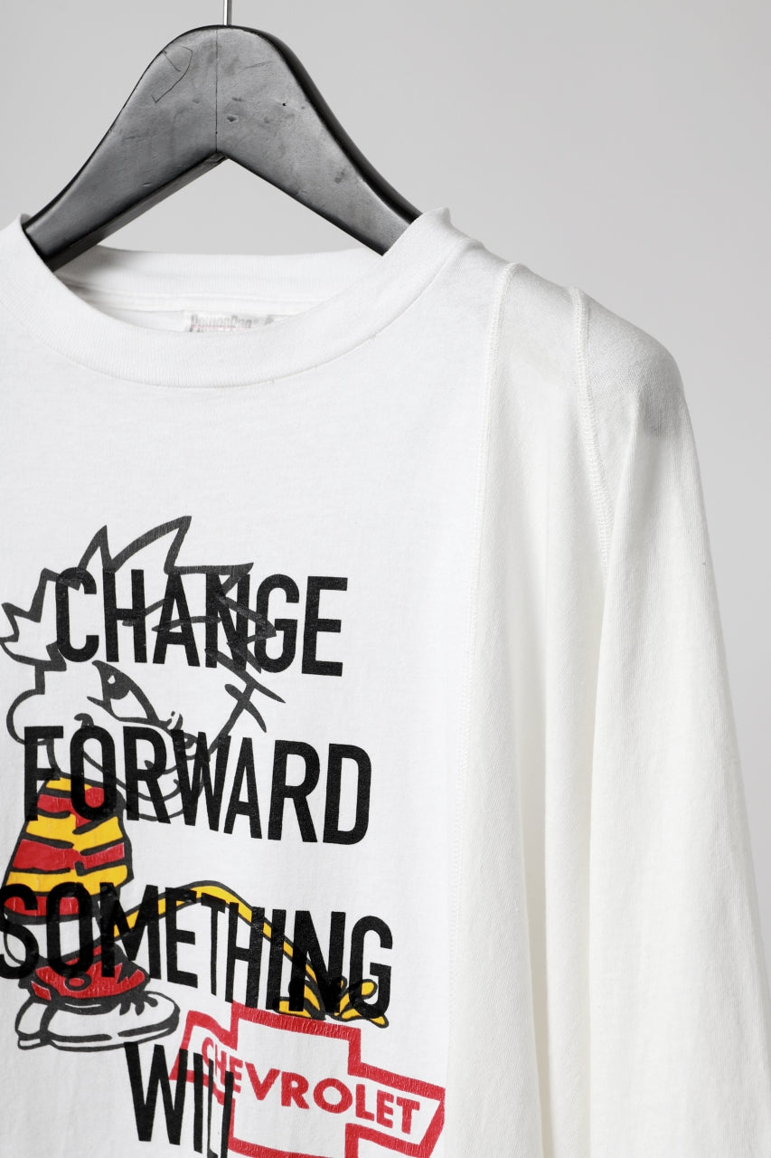 画像をギャラリービューアに読み込む, CHANGES VINTAGE REMAKE MULTI PANEL THREE-QUARTER SLEEVE TEE (WHITE #A)