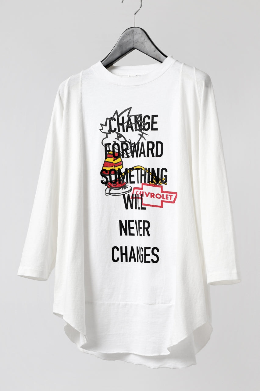 CHANGES VINTAGE REMAKE MULTI PANEL THREE-QUARTER SLEEVE TEE (WHITE #A)