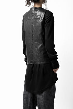 画像をギャラリービューアに読み込む, incarnation HORSE LEATHER 4-BUTTON VEST / OBJECT DYED (BLACK)