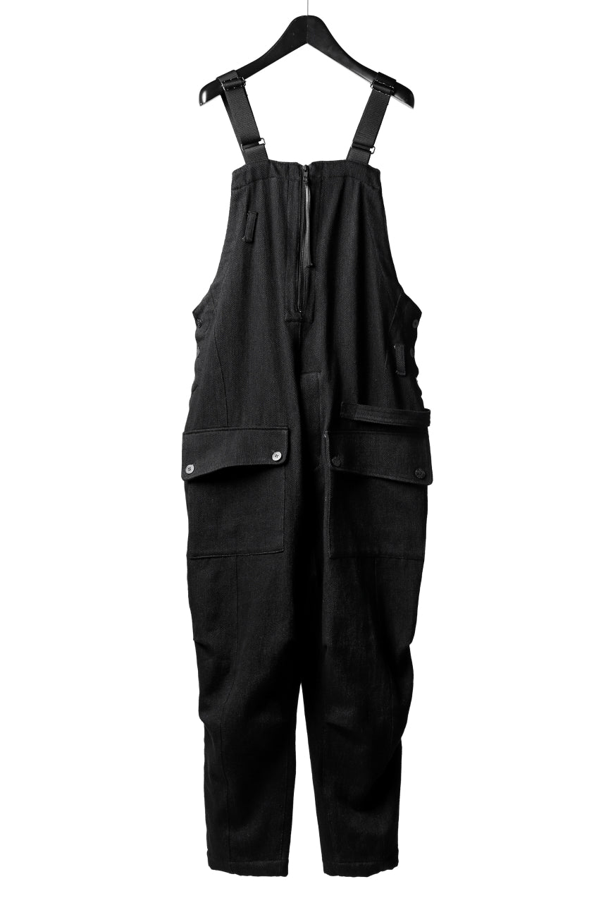 画像をギャラリービューアに読み込む, A.F ARTEFACT OVERALLS / COMBINATION DENIM (ALL BLACK)