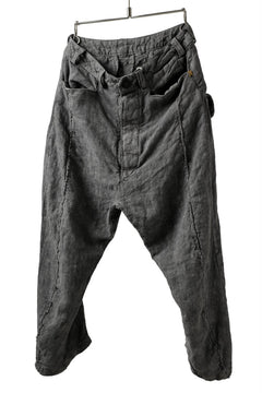 Load image into Gallery viewer, _vital slim cropped pants / sumi dyed linen (GREY)