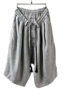 _vital tucked volume short pants / JP-ink dyed organic soft linen (L.GREY)