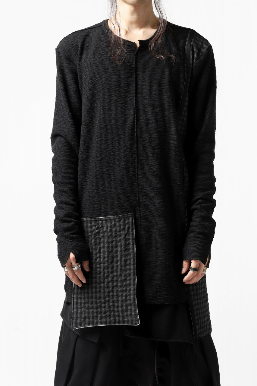 A.F ARTEFACT exclusive MULITI COMBINED PULLOVER (BLACK×CHECK)