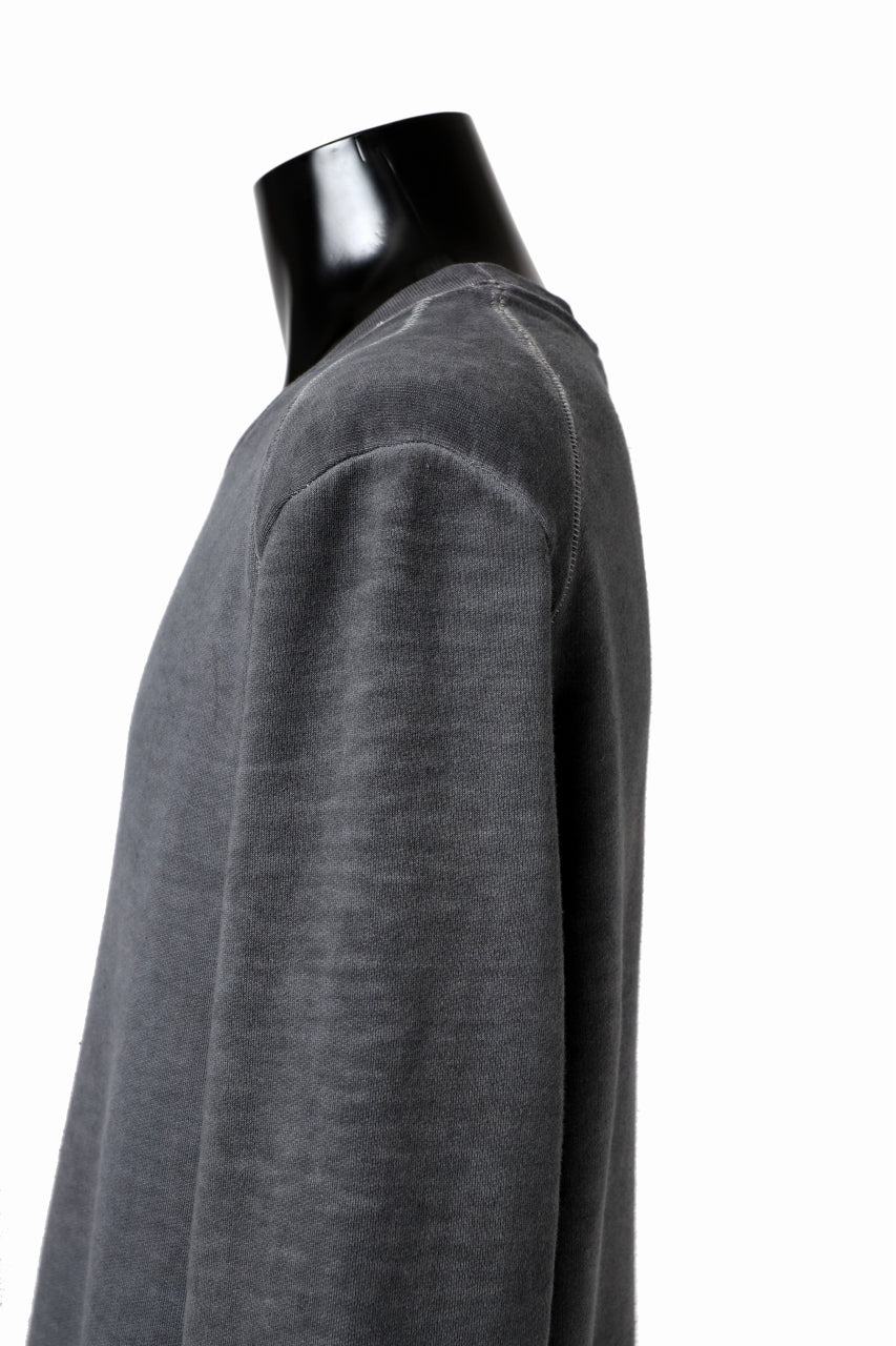 daub DYEING SWEAT PULLOVER / BRUSHED BACK TERRY FLEECE (GREY)