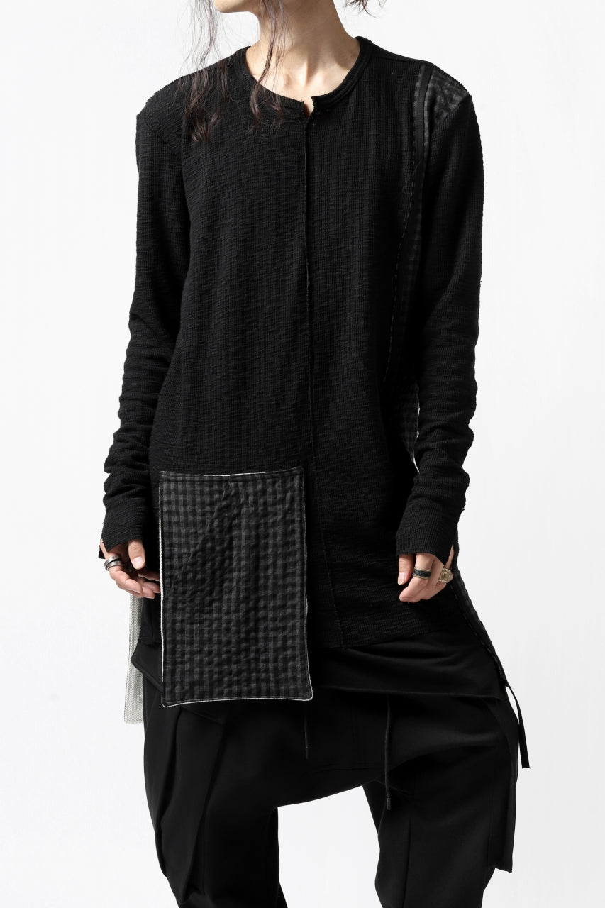 A.F ARTEFACT exclusive MULITI COMBINED PULLOVER (BLACK×CHECK)