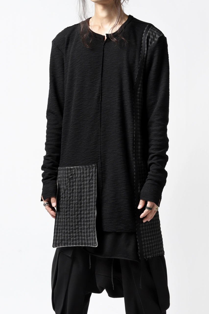 A.F ARTEFACT exclusive MULITI COMBINED PULLOVER (BLACK×CHECK)