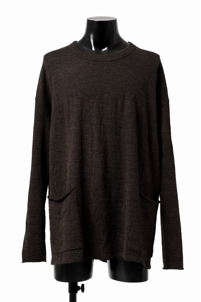 トップス KLASICA AttachedLooseLinenPulloverKnit KLASICA ATTACHED LOOSE KNIT PULLOVER / ORG MIX 6PLY FOR 5G