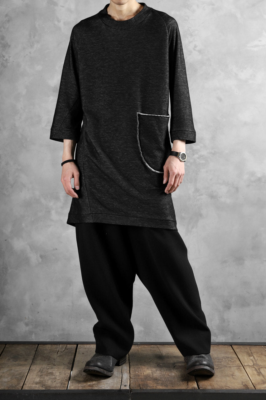 画像をギャラリービューアに読み込む, SOSNOVSKA exclusive DOUBLE JERSEY TOPS with PATCH DETAIL (BLACK x GREY)