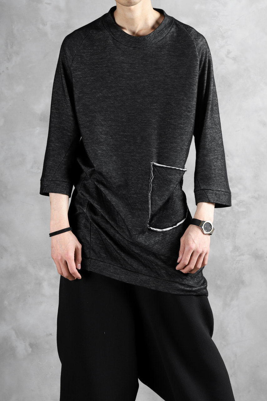SOSNOVSKA exclusive DOUBLE JERSEY TOPS with PATCH DETAIL (BLACK x GREY)