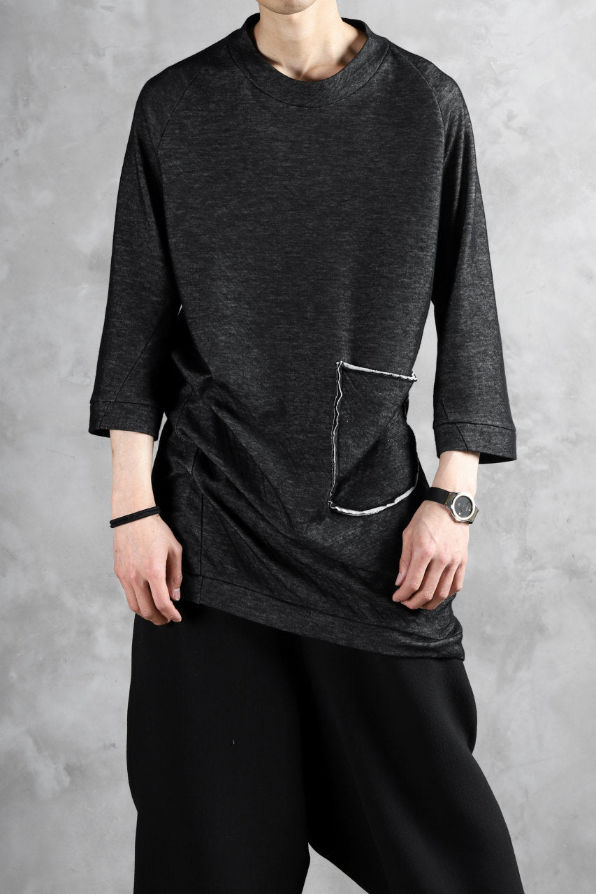 画像をギャラリービューアに読み込む, SOSNOVSKA exclusive DOUBLE JERSEY TOPS with PATCH DETAIL (BLACK x GREY)