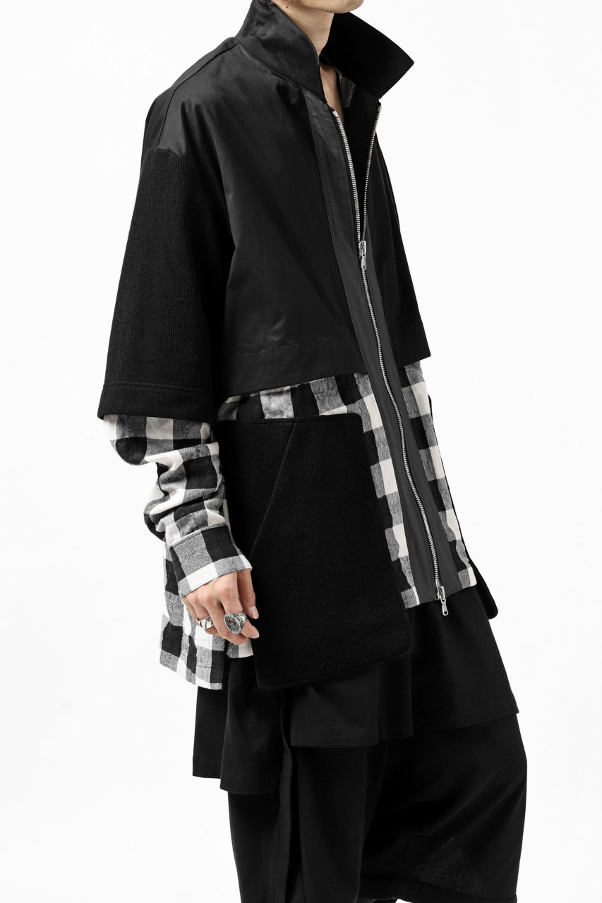 画像をギャラリービューアに読み込む, A.F ARTEFACT &quot;SWING&quot; MULITI COMBINED ZIP BLOUSON (BLACK x WHITE)