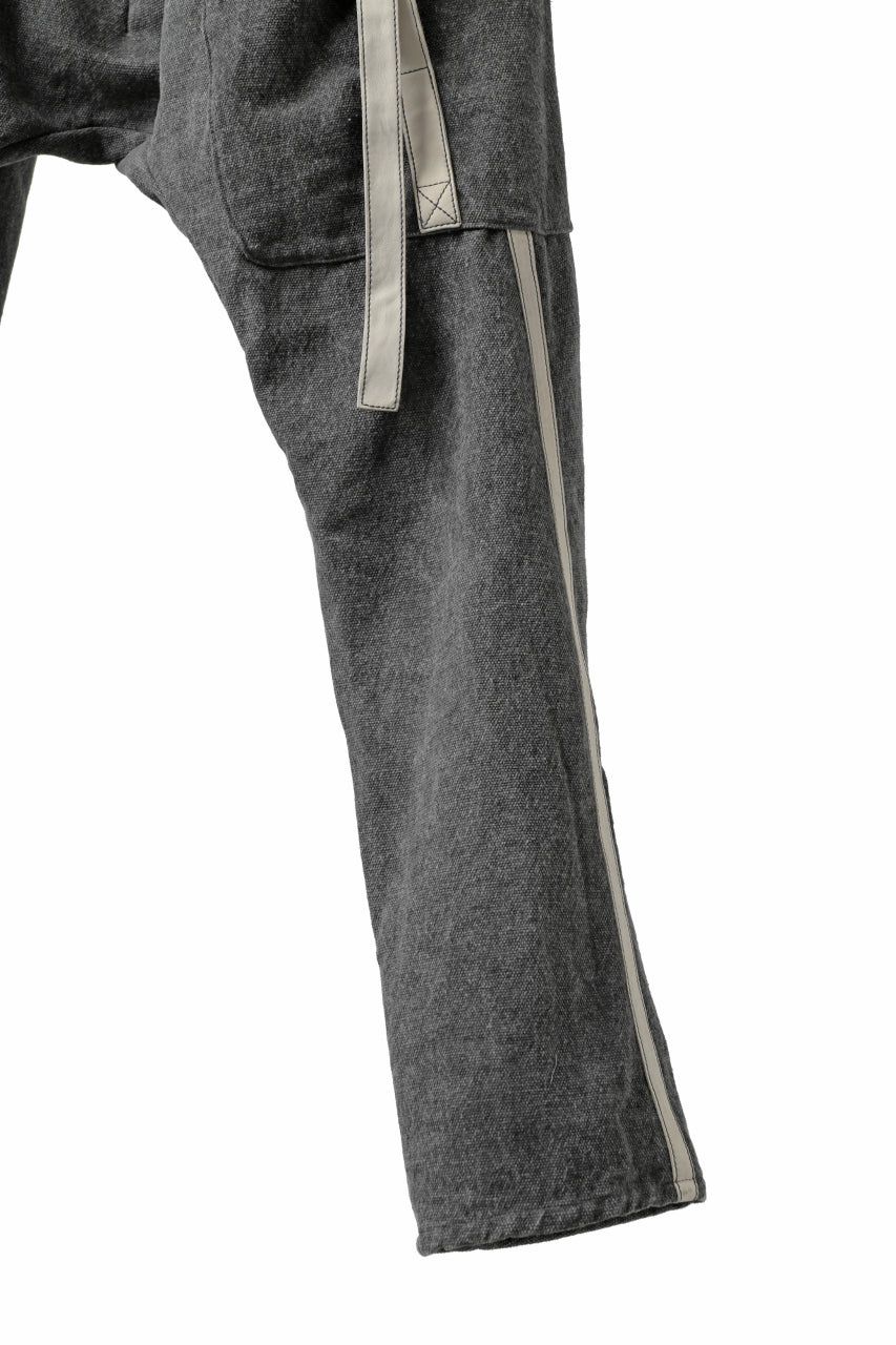 incarnation DROPCROTCH ARMY PANTS MP-1S / CANVAS + HORSE LEATHER (GREY)