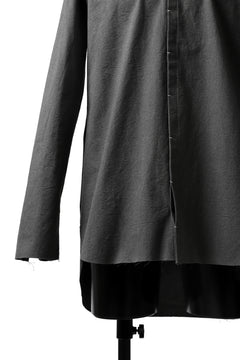 Load image into Gallery viewer, ierib deep slits long shirt / boiled waxy cotton (GREY)