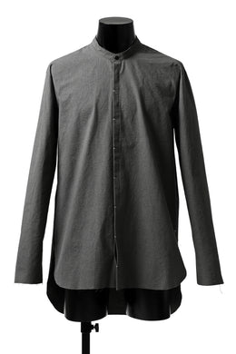 ierib slit middle shirt / boiled waxy cotton (GREY)
