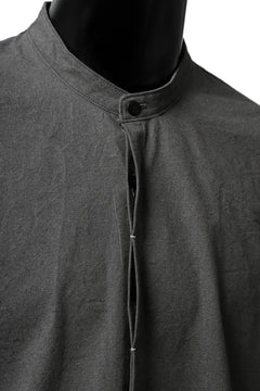 Load image into Gallery viewer, ierib deep slits long shirt / boiled waxy cotton (GREY)