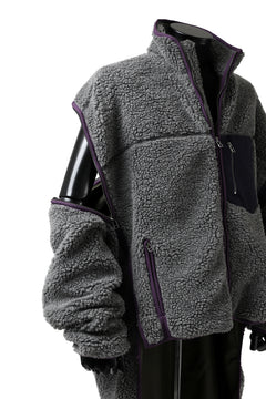 画像をギャラリービューアに読み込む, FACETASM HIGH-LOW ZIPPER FLEECE JACKET (GREY)