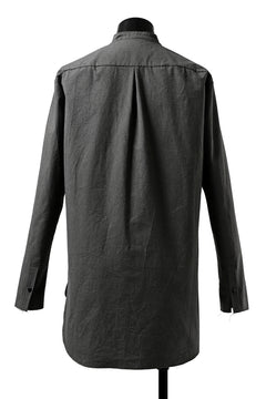 Load image into Gallery viewer, ierib deep slits long shirt / boiled waxy cotton (GREY)