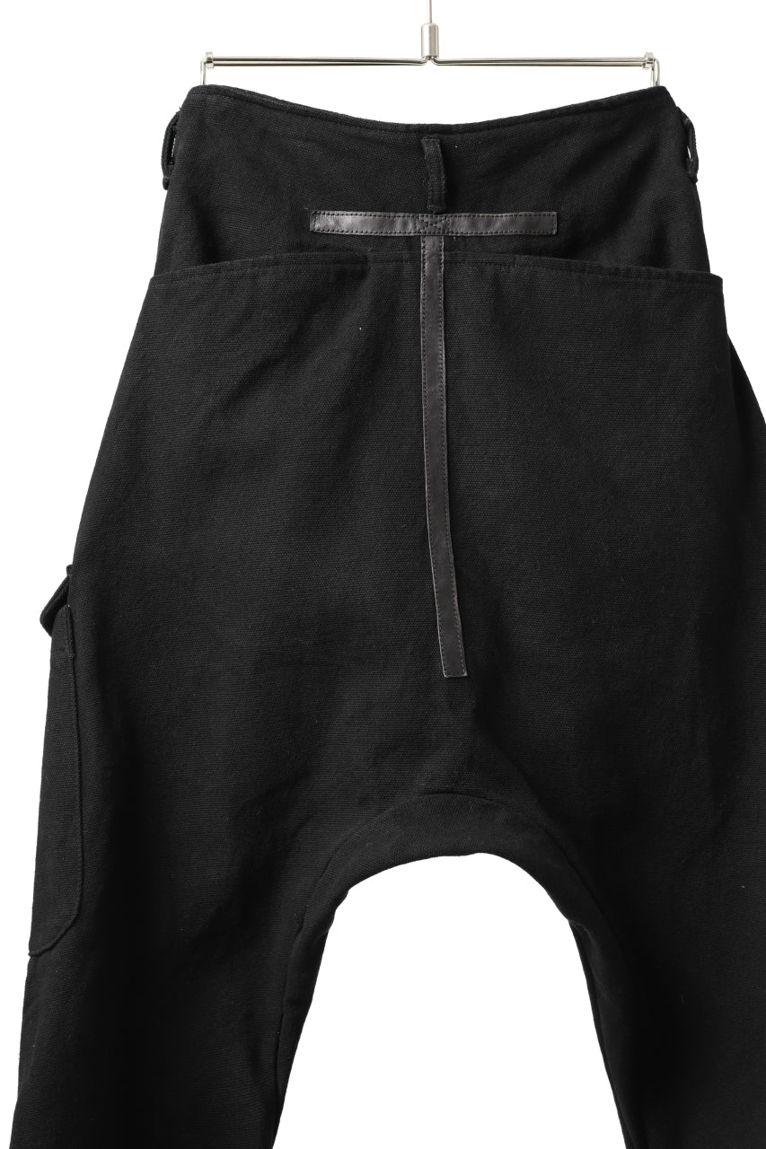 incarnation DROPCROTCH ARMY PANTS MP-1S / CANVAS + HORSE LEATHER (BLACK)