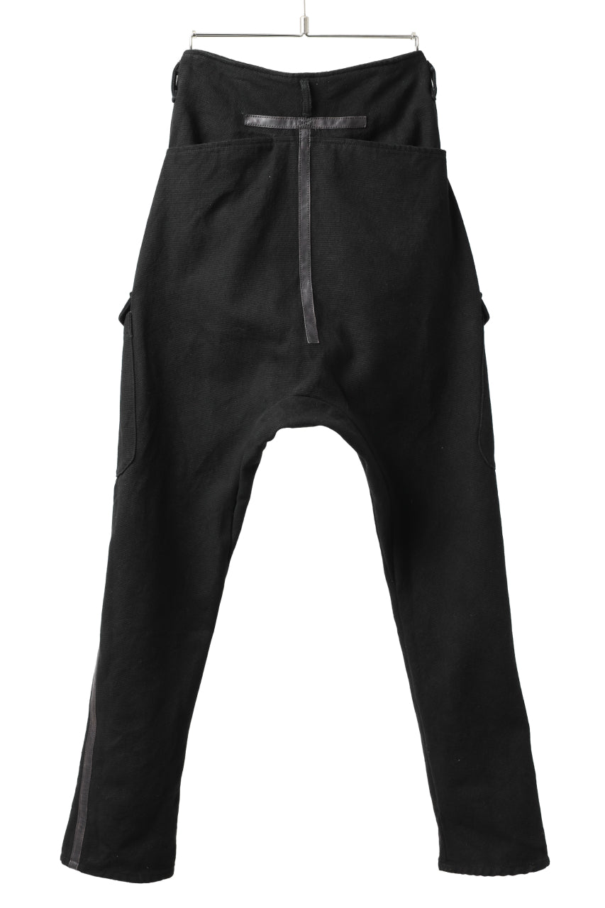 incarnation DROPCROTCH ARMY PANTS MP-1S / CANVAS + HORSE LEATHER (BLACK)