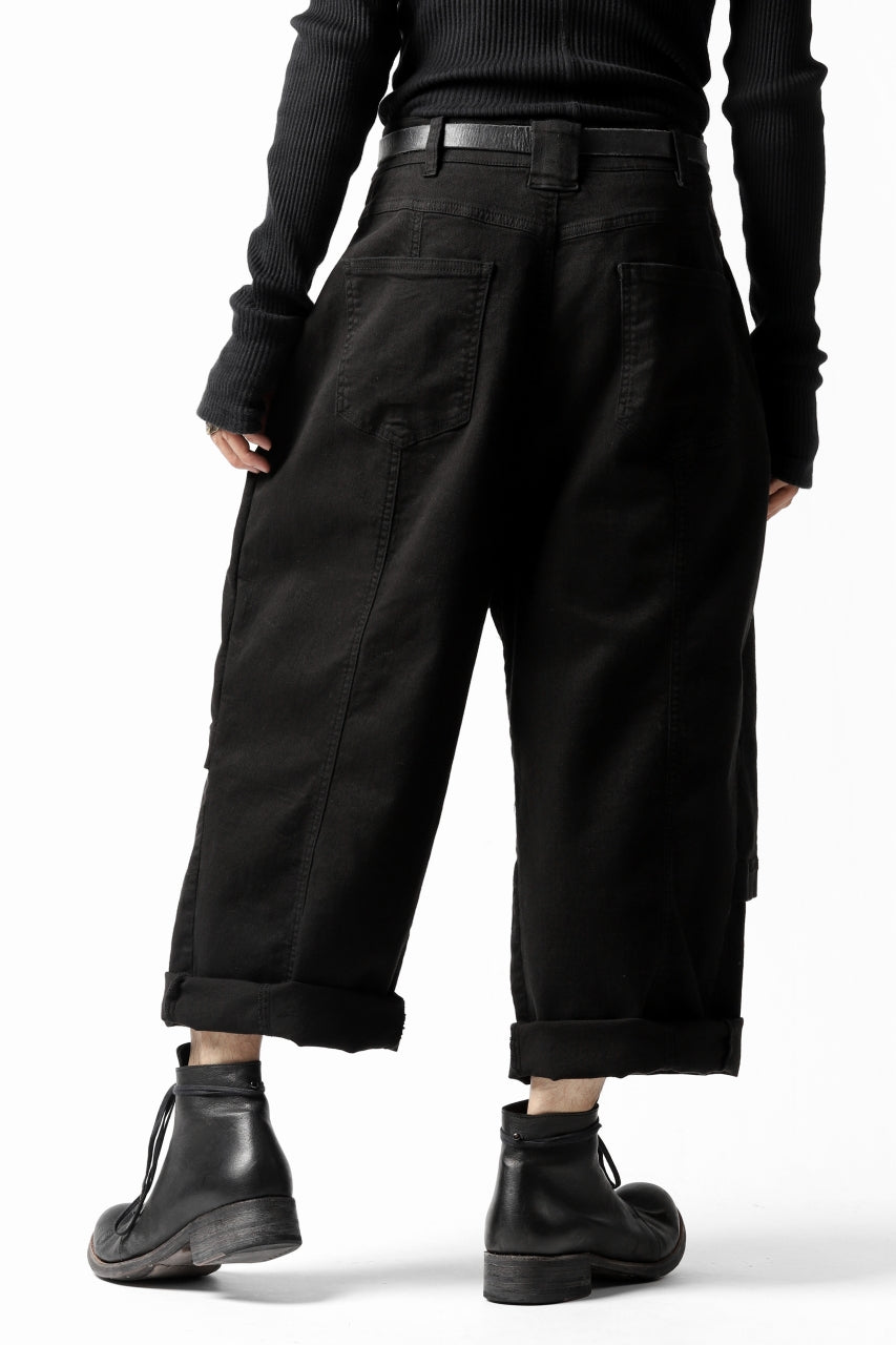 Load image into Gallery viewer, Pxxx OFF by PAL OFFNER WRAP TROUSERS / STRETCH DENIM (BLACK)