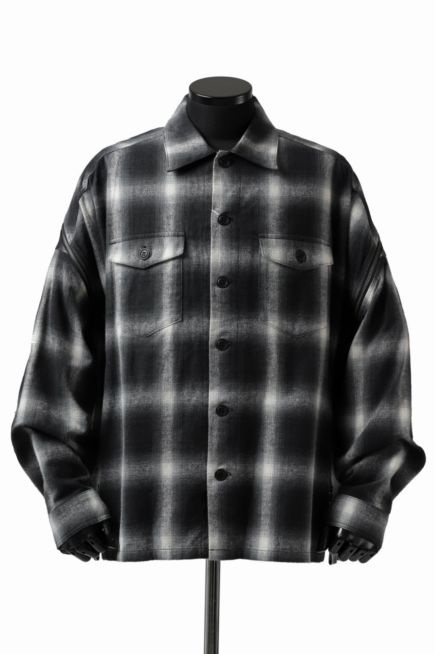 FACETASM CHECK ZIPPER SHIRT (BLACK)の商品ページ | ファセッタズムの