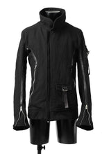 Load image into Gallery viewer, incarnation HIGH NECK BIAS ZIP BLOUSON MB-1 / CANVAS + HORSE LEATHER (BLACK)