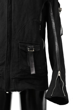 画像をギャラリービューアに読み込む, incarnation HIGH NECK BIAS ZIP BLOUSON MB-1 / CANVAS + HORSE LEATHER (BLACK)