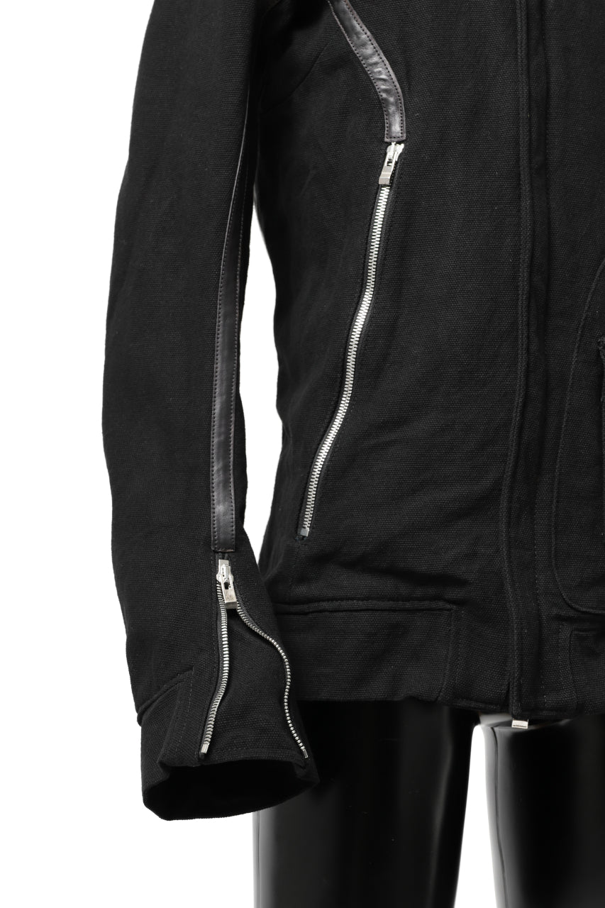 incarnation HIGH NECK BIAS ZIP BLOUSON MB-1 / CANVAS + HORSE LEATHER (BLACK)