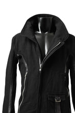 Load image into Gallery viewer, incarnation HIGH NECK BIAS ZIP BLOUSON MB-1 / CANVAS + HORSE LEATHER (BLACK)