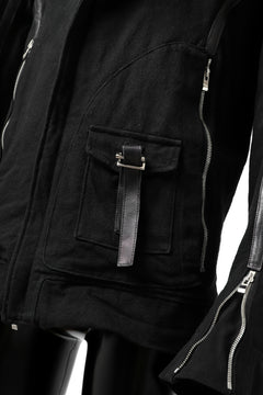 画像をギャラリービューアに読み込む, incarnation HIGH NECK BIAS ZIP BLOUSON MB-1 / CANVAS + HORSE LEATHER (BLACK)