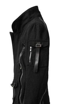 画像をギャラリービューアに読み込む, incarnation HIGH NECK BIAS ZIP BLOUSON MB-1 / CANVAS + HORSE LEATHER (BLACK)