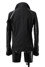 Load image into Gallery viewer, incarnation HIGH NECK BIAS ZIP BLOUSON MB-1 / CANVAS + HORSE LEATHER (BLACK)