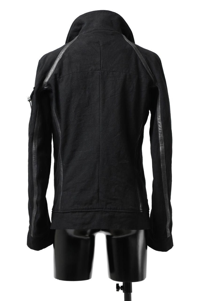 incarnation HIGH NECK BIAS ZIP BLOUSON MB-1 / CANVAS + HORSE LEATHER (BLACK)